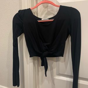 black long sleeve tie shirt